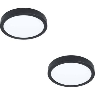 Loops 2 PACK Sleek Black Round LED Ceiling Light for Modern Indoor Spaces