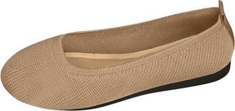 Generic Khaki Breathable Slip-On Loafers for Women - Lightweight Comfortable Casual Shoes with Flexible Mesh Design