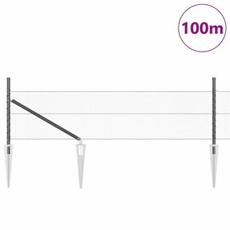 Berkfield Home Hexagon Fence Grey 0.4x100 m Steel