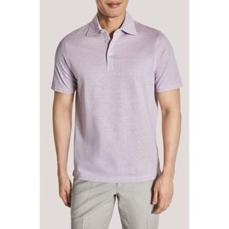 Jack Victor Davis Cotton & Linen Polo in Misty Lilac at Nordstrom, Size Xx-Large