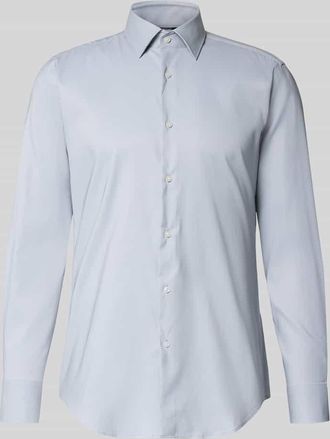 HUGO BOSS Slim Fit Businesshemd aus Stretch-Twill Modell P-HANK-KENT-C1-222 in Silber, Gr&ouml;&szlig;e 38