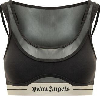 Palm Angels Logo Active Top - Dames - Sport BHs - Zwart - XS - Fitness