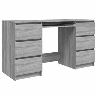 Berkfield Home Writing Desk Grey Sonoma 140x50x77 cm Engineered Wood | Size: 140 x 50 x 77 cm