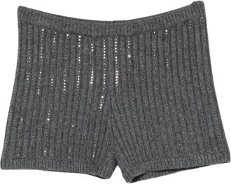 Twinset Short Shorts - Dames - Bermuda - Grijs - M - Pailletten - Korte Broeken