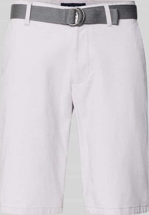 Christian Berg Bermudas mit G&uuml;rtel und Ges&auml;&szlig;leistentaschen in Mittelgrau Melange, Gr&ouml;&szlig;e 46