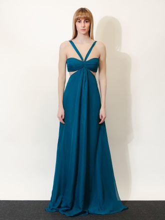 Retrof&ecirc;te Womens Chiffon Dress Blue Polyester