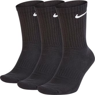 Nike Everyday Cushioned Training Crew Socks - Pack of 3 in 010 Black/white at Nordstrom Rack, Size Large