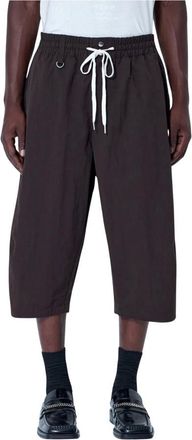 Yohji Yamamoto Korte Broeken, Heren, Bruin, M, Shorts