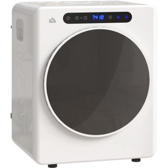 HOMCOM Homcom - Secadora De Evacuaci&oacute;n 4 Kg Secadora De Ropa 1000w Funci&oacute;n Antiarrugas Funci&oacute;n Esterilizar Temporizador Pantalla Led T&aacute;ctil Tambor Inox Blanc