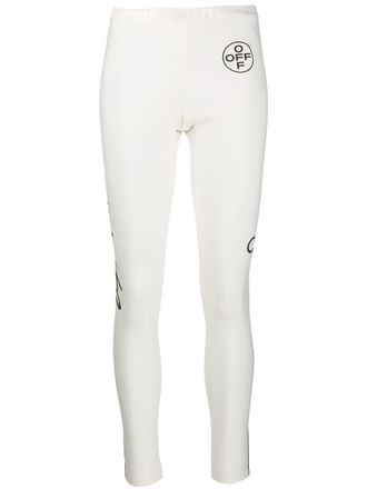 Off-white Leggings con stampa - Bianco