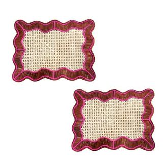 Coro Cora Wavy Rectangular Placemat - Set of 2 in Terracotta/hot Pink at Nordstrom