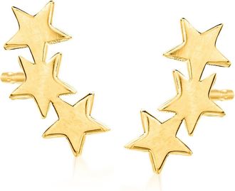 RS Pure by Ross-Simons 14kt Yellow Gold Star Ear Climbers