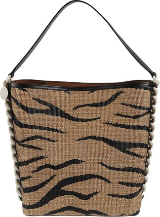 Stella McCartney Rafia Jacquard Tote Bag - Dames - Shoppers - Bruin - ONE Size - Katoen - Tassen