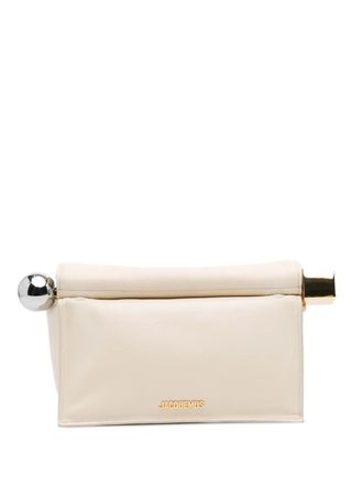 Jacquemus 2010-2025 Smooth Calfskin La Pochette Rond Carre clutch bag - women - Calf Leather - One Size - White