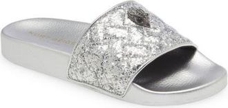 Kurt Geiger Meena Eagle Slide Sandal in Silver at Nordstrom, Size 8.5