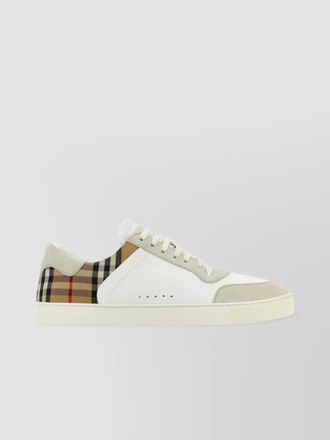Burberry suede and leather sneakers with vintage check insert