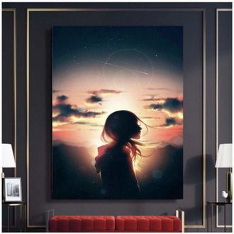 Timberland Modern canvas poster - Timberland - Design of a girl at sunset - 61x81 cm - Unframed