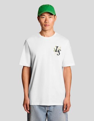 Lyle & Scott Lyle And Scott Mens Botanical Graphic T-Shirt - White - Size: 44