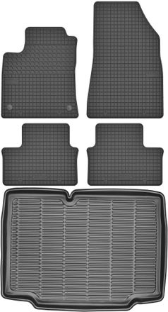 OEM Renault Clio V Hatchback A Partir De 2019 Set - Alfombrillas De Goma Para Coche + Alfombrilla Para Maletero