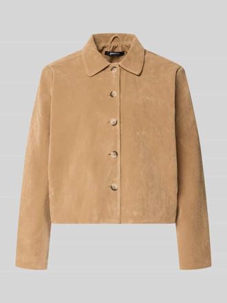 Gina Tricot Jacke in Leder-Optik mit Kentkragen Modell Trine in Beige, Gr&ouml;&szlig;e XS