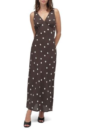 Favorite Daughter The Anyday Anytime Sleeveless Maxi Dress in Espresso Polka Dot at Nordstrom, Size 10