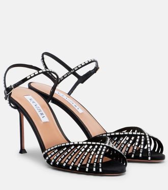 Aquazzura Hold Me 85 crystal-embellished sandals