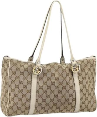 Gucci Pre-owned Tote Bags, female, Beige, Size: ONE SIZE Pre-owned Tote Bag