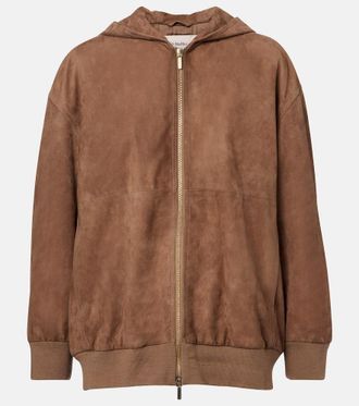 Max Mara Suede zip-up hoodie