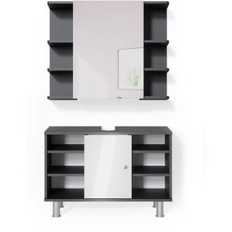 Vicco Set mobili bagno Fynn, Antracite, 2 parti
