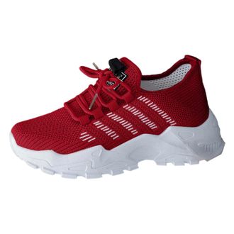 Generic 2026 Running Shoes Breathable Mesh Knit s Sneakers for and Casual Daily Wear - Slip On Athletic with Design Women (Red, 4.5)