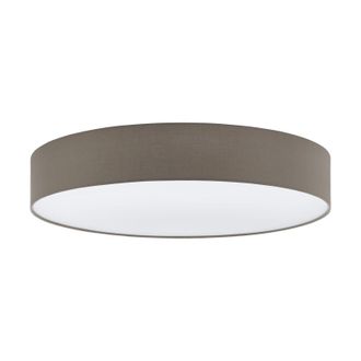 Loops Flush Ceiling Light Colour White Shade Taupe White Fabric Bulb E27 5x25W