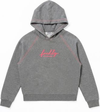 Freddy Felpa Comfort M&eacute;lange da Donna con Cappuccio e Ricamo Fluo