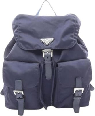 Prada Pre-owned Backpacks, female, Blue, Size: ONE SIZE Pre-owned Vintage Backpack