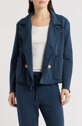 Frank & Eileen Mini Belfast Crop Knit Peacoat in Vintage Navy at Nordstrom, Size X-Large