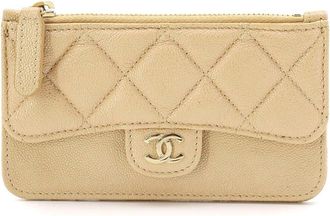 Chanel Beige Grained Calfskin Coin Purse/Coin Case (Pre-Owned)