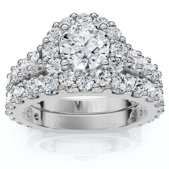 Pompeii3 2Ct Diamond Engagement Wedding Engagement Ring Set 10k Gold Lab Grown
