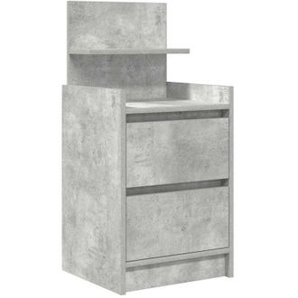 vidaXL Bedside Cabinet with 2 Drawers Concrete Grey 38x34x80 cm Vidaxl