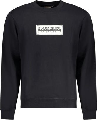 Napapijri Zwarte Katoenen Heren Trui - Heren - Sweatshirts - Zwart - 2XL - Katoen - Hoodies & sweatvesten