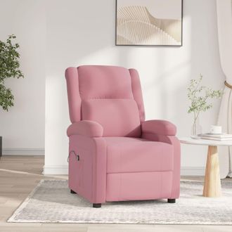 vidaXL Sill&oacute;n Reclinable El&eacute;ctrico De Terciopelo Rosa Vidaxl