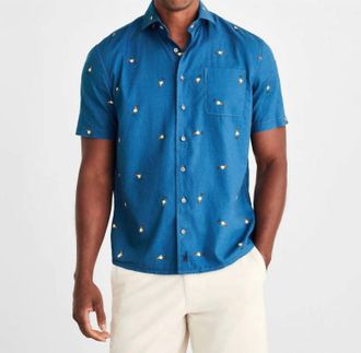 Johnnie-O Chappy Hangin Out Button Up Shirt In Wake