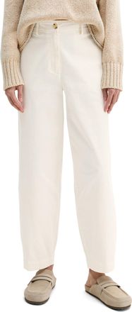 Marc O'Polo 7/8-Hose MARC OPOLO MINU Barrel, Damen, Gr. 32, N-Gr, wei&szlig; cotton, Twill, Obermaterial: 98% Baumwolle, 2% Elasthan, 7/8-L&auml;nge, Hosen 7/8-Hose, Model M