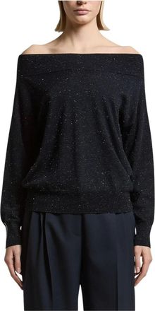PESERICO Jersey de punto con cuello redondo - Knitwear - Mujer - Azul - XL