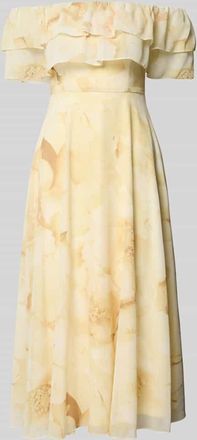 Jake*s Cocktailkleid im Off-Shoulder-Look in Hellgelb, Gr&ouml;&szlig;e 32