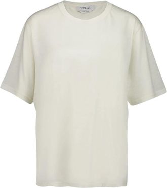 Gabriela Hearst Kirby Cashmere T-shirt met ronde hals - Dames - Cashmere truien - Beige - M - Kasjmier - Truien & Vesten