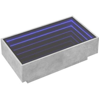 vidaXL Vidaxl - Mesa De Centro Y Led Madera Ingenier&iacute;a Gris Hormig&oacute;n 90x50x30cm