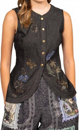 Ranna Gill Aster Sleevless Waist Coat In Black