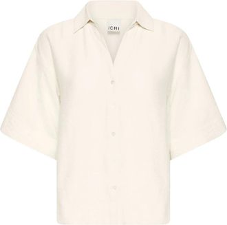 Ichi Blouses & Shirts - Dames - Overhemden - Beige - M - Overhemden