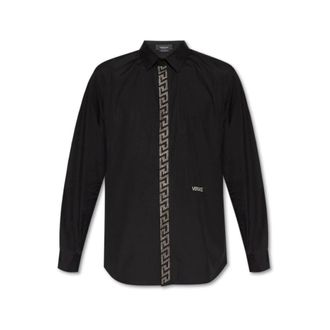 Versace Heren, Overhemden, Zwart, Maat: 3XL Katoen
