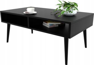 OEM Tavolino Da Caff&egrave; Scandinavo Nero Con Ripiano