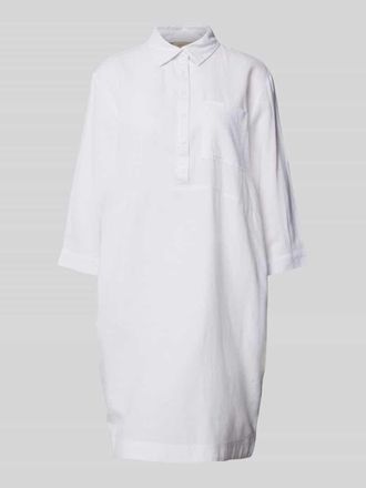 Freequent Knielanges Hemdblusenkleid aus Leinen-Viskose-Mix Modell Laluna in Offwhite, Größe XS